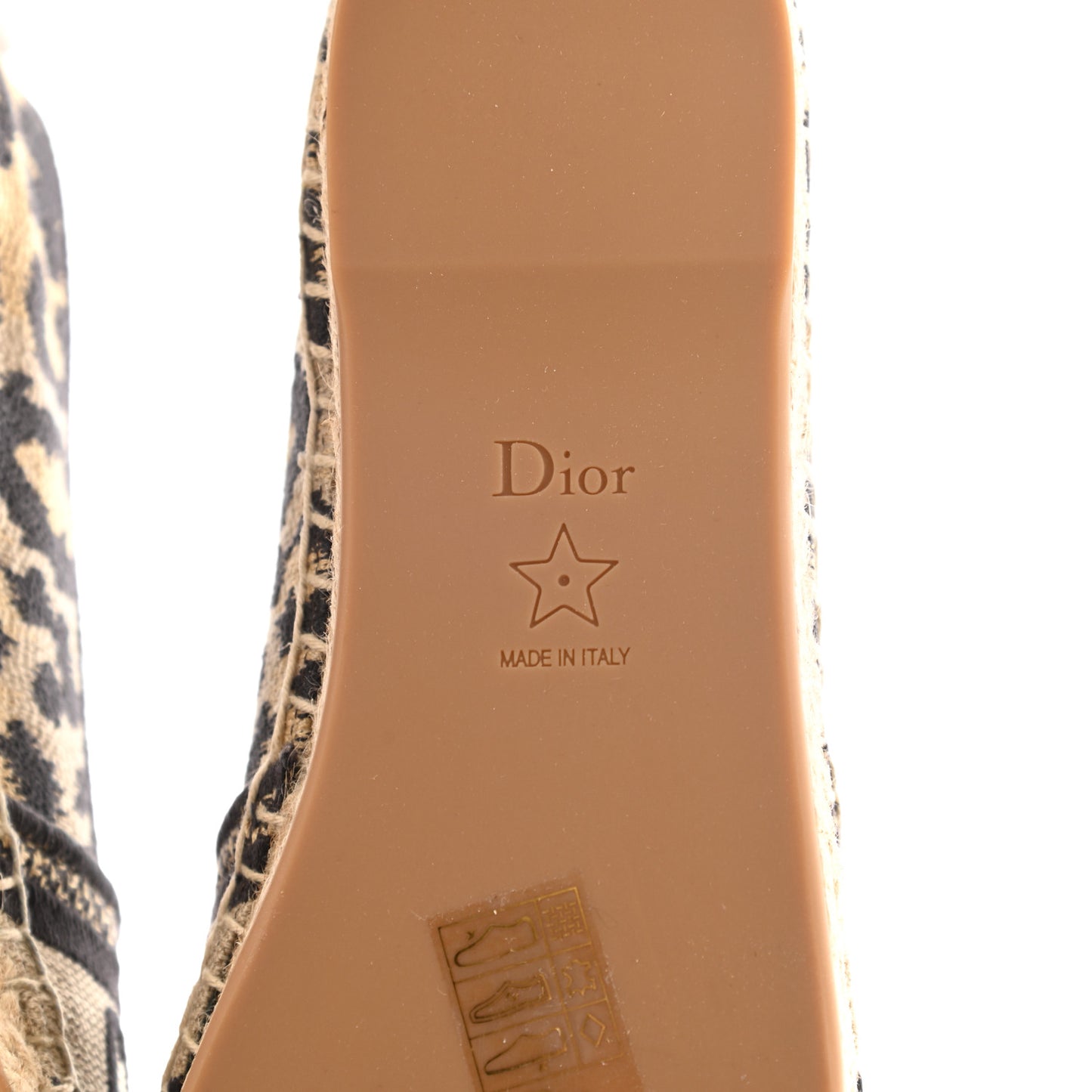 Cotton Embroidered Leopard Print Granville Espadrille 38 Natural