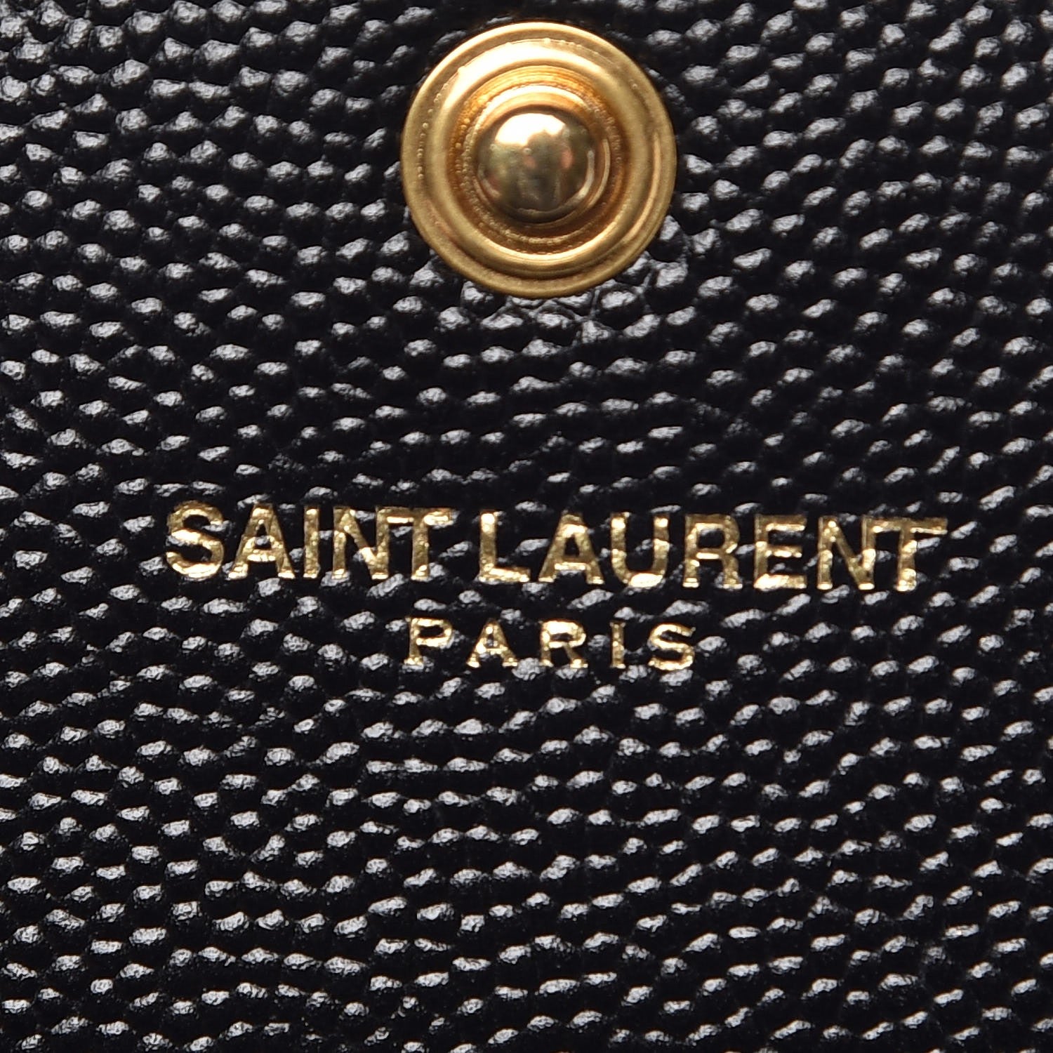 Saint Laurent Grain De Poudre Matelasse Chevron Monogram Chain Wallet Black 6 of 8