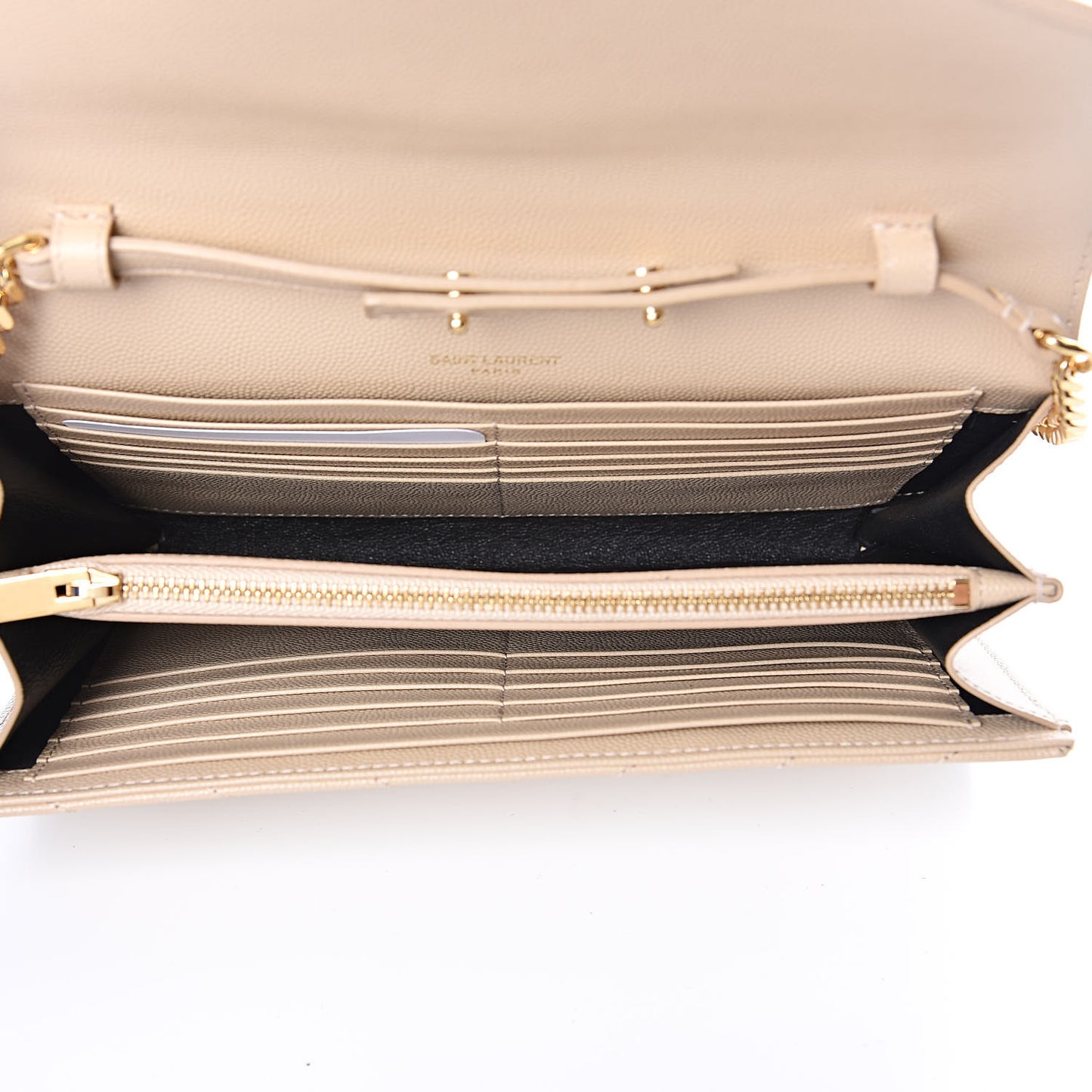 Grain De Poudre Matelasse Chevron Monogram Chain Wallet Nude Powder