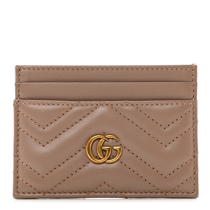 Gucci Calfskin Matelasse GG Marmont Card Holder Porcelain Rose 1 of 6