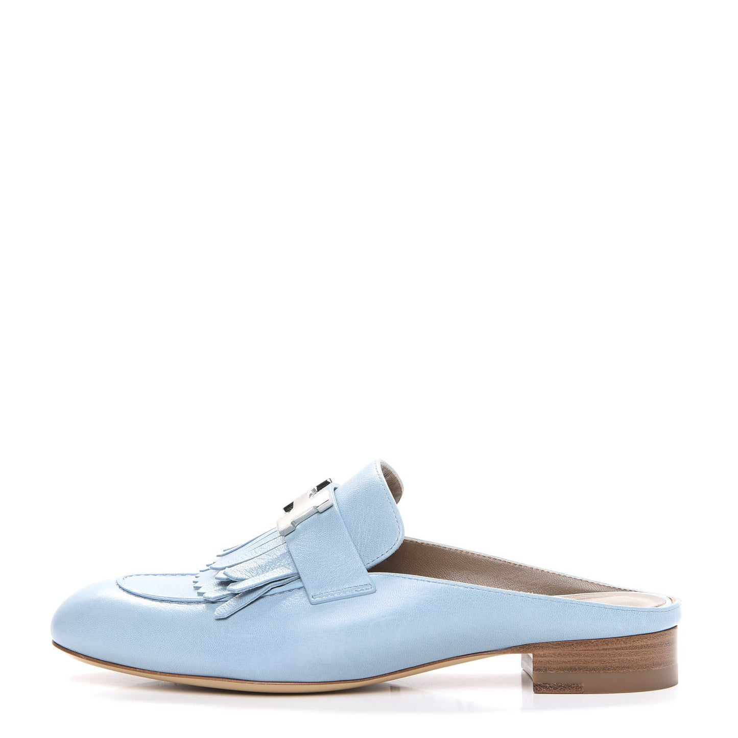 Goatskin Rivoli Mules 36.5 Bleu Ciel