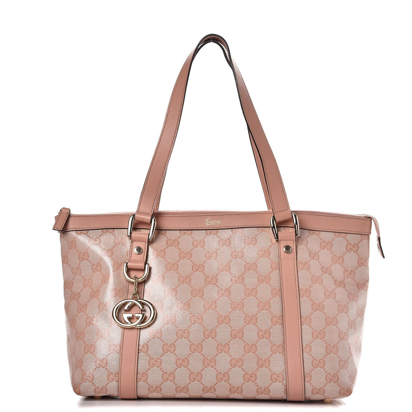 Crystal Monogram Medium Abbey Tote Blush