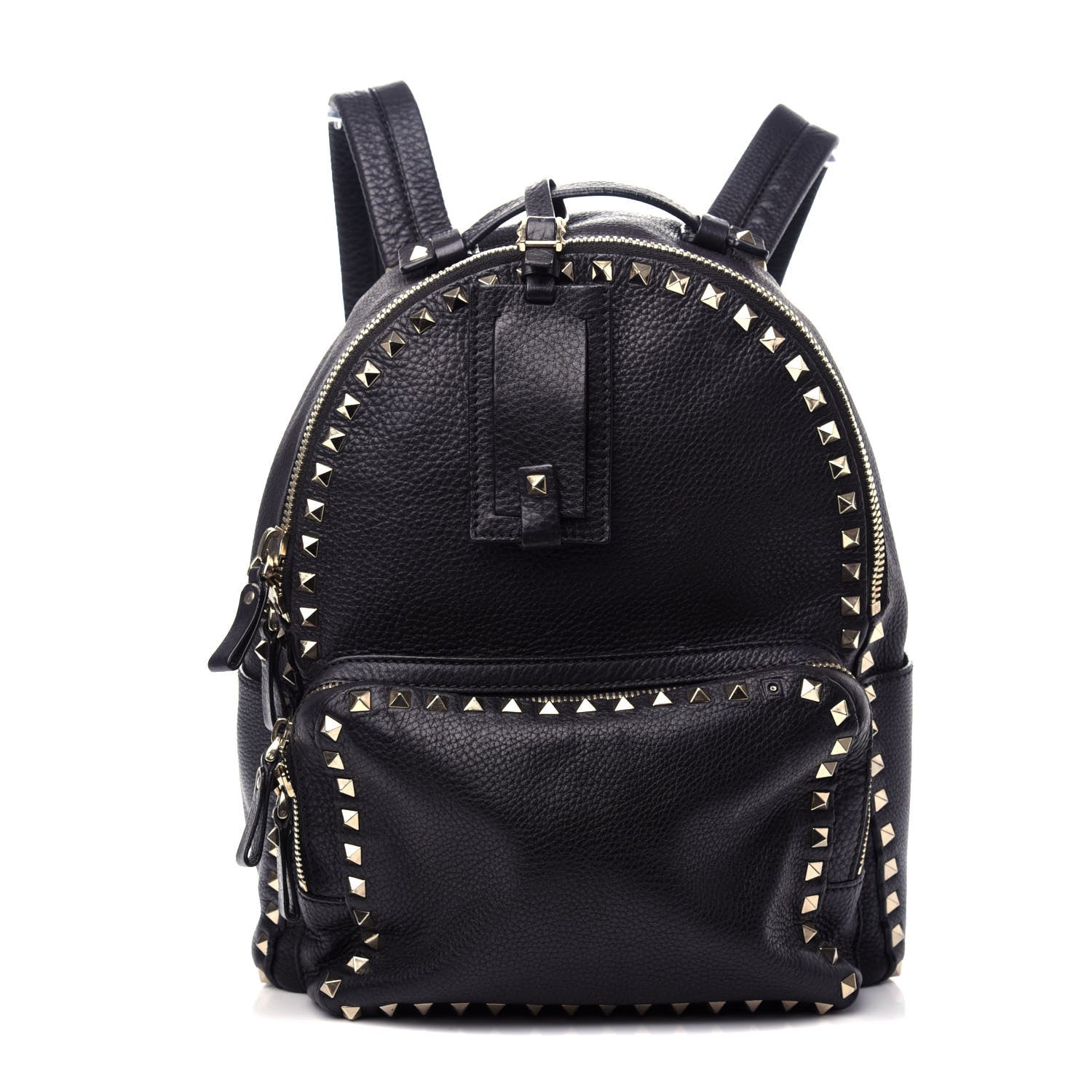 Valentino Garavani Grained Calfskin Medium Rockstud Backpack Black 1 of 9