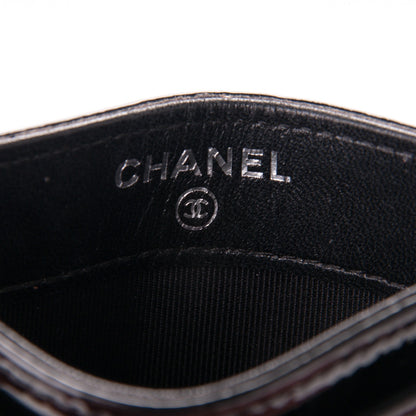 Chanel Patent Calfskin Quilted Card Holder Black 5 of 7