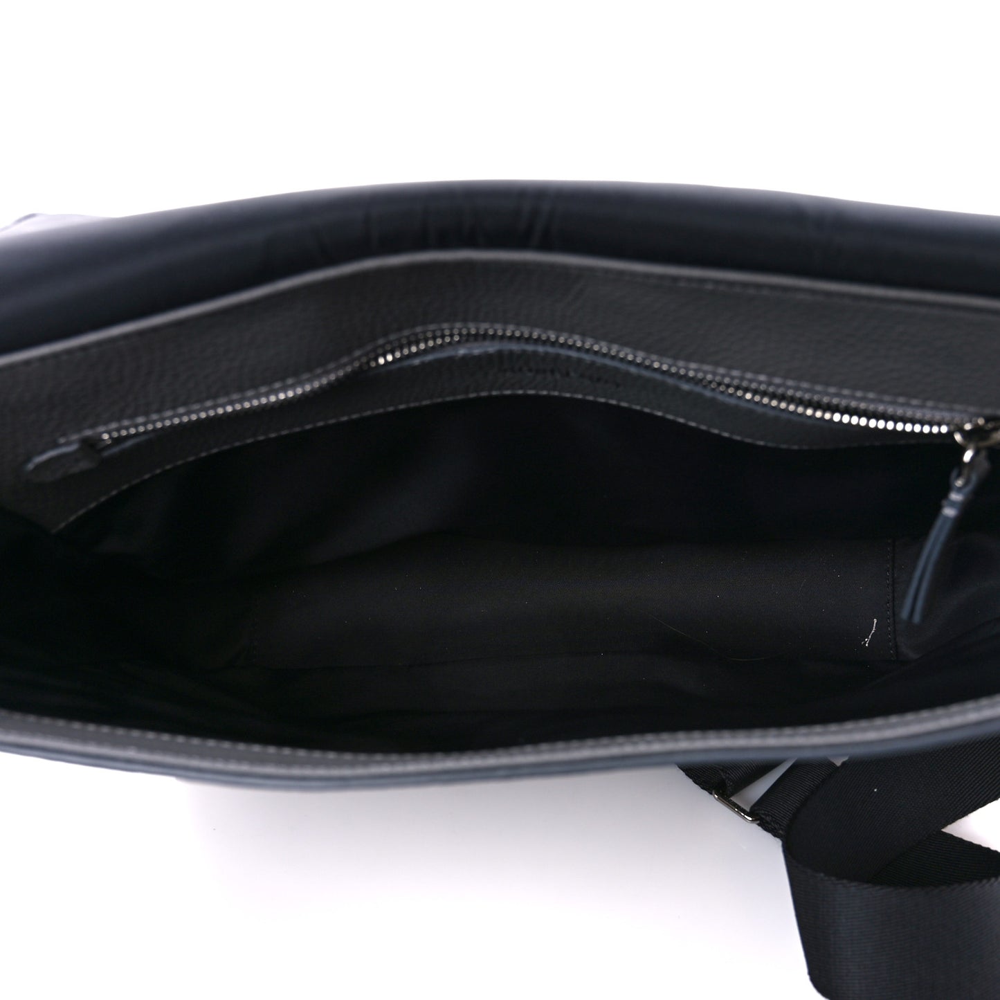 Calfskin Logo Messenger Charcoal Grey