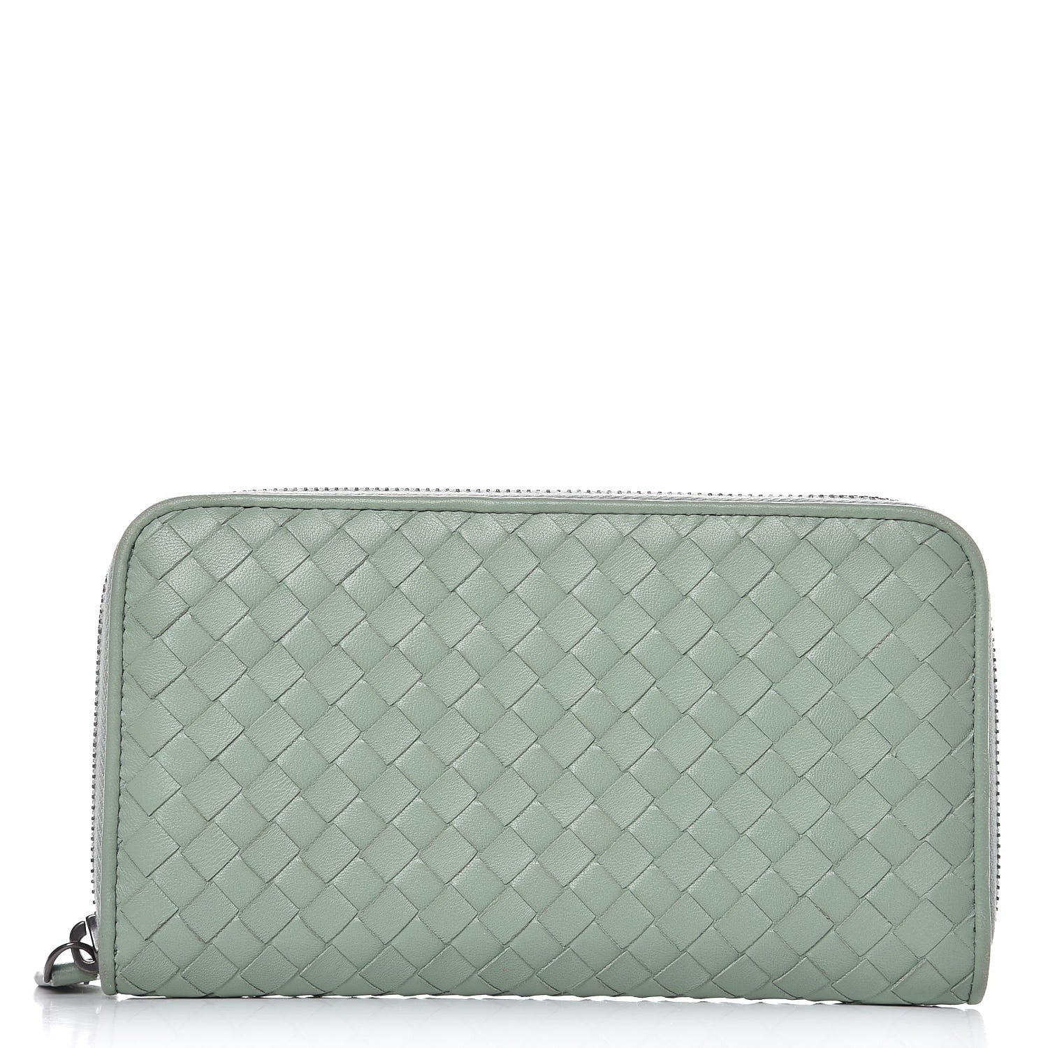 Bottega Veneta Nappa Intrecciato Zip Around Wallet New Sage 1 of 10