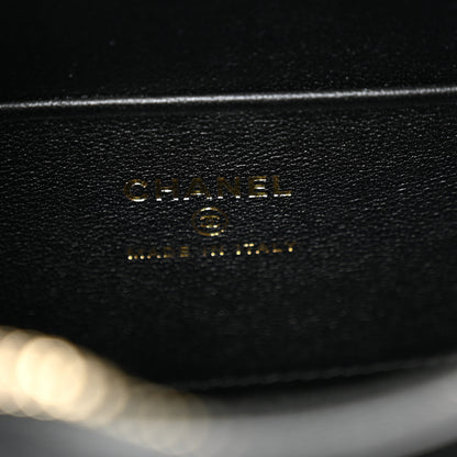 Chanel Shearling Quilted Barrel Clutch With Chain Black 6 of 10