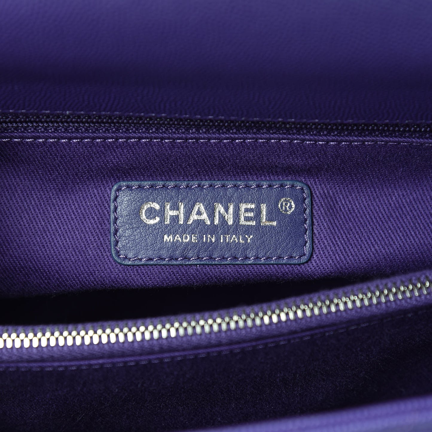 Caviar Chevron Quilted Small Coco Handle Flap Purple