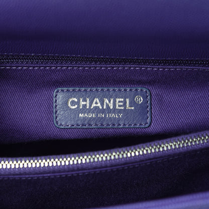 Chanel Caviar Chevron Quilted Small Coco Handle Flap Purple 6 of 9
