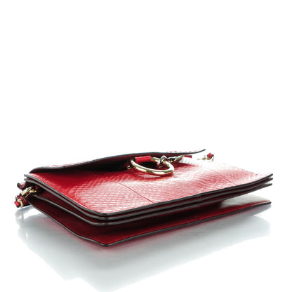Chloe Python Medium Faye Shoulder Bag Red 4 of 7