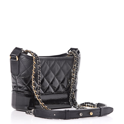 Chanel Patent Goatskin Quilted Small Gabrielle Hobo Black 3 of 10