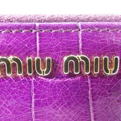 Miu Miu Patent Crocodile Embossed Wallet Purple 7 of 9