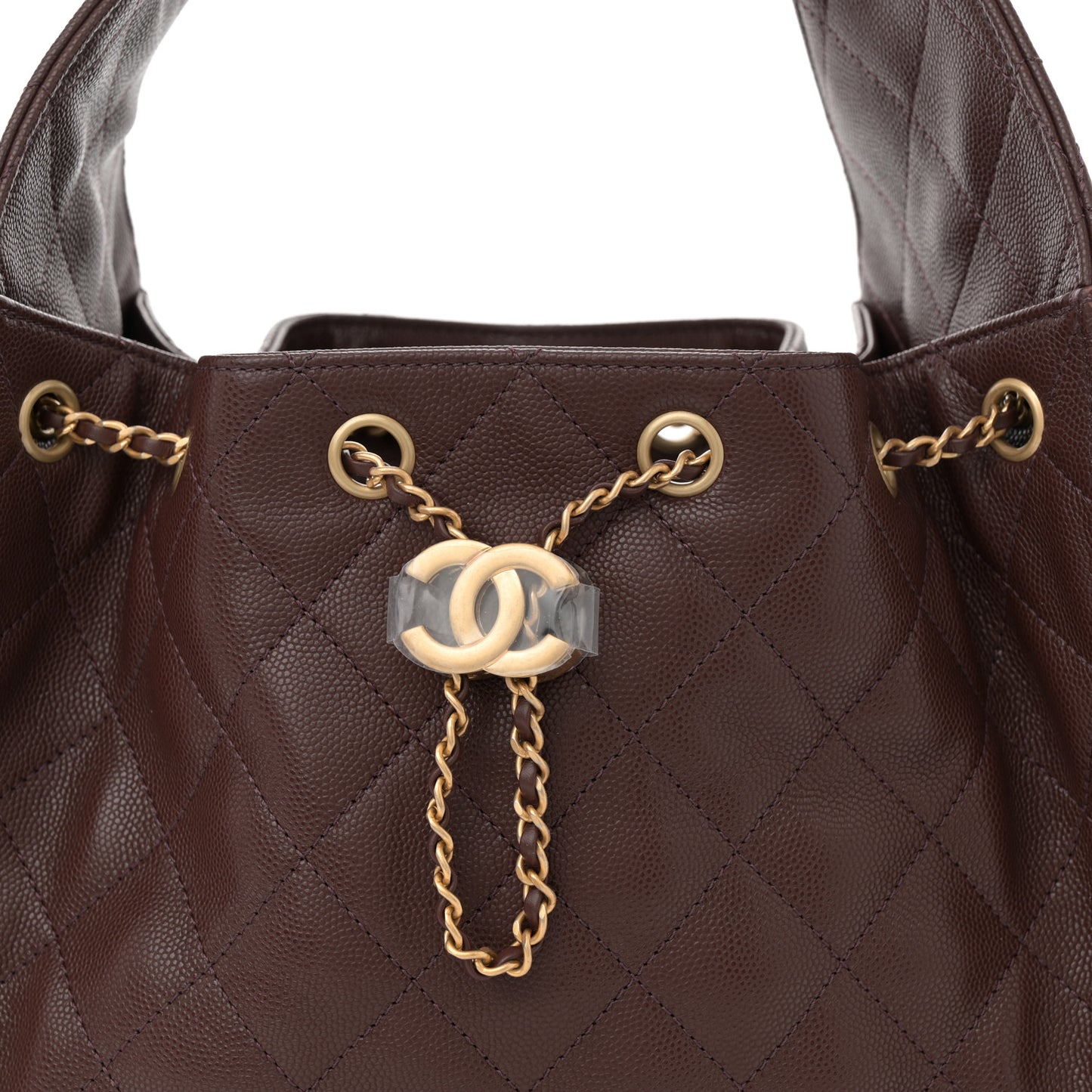 Caviar Quilted Small Chanel 25 Handbag Dark Brown