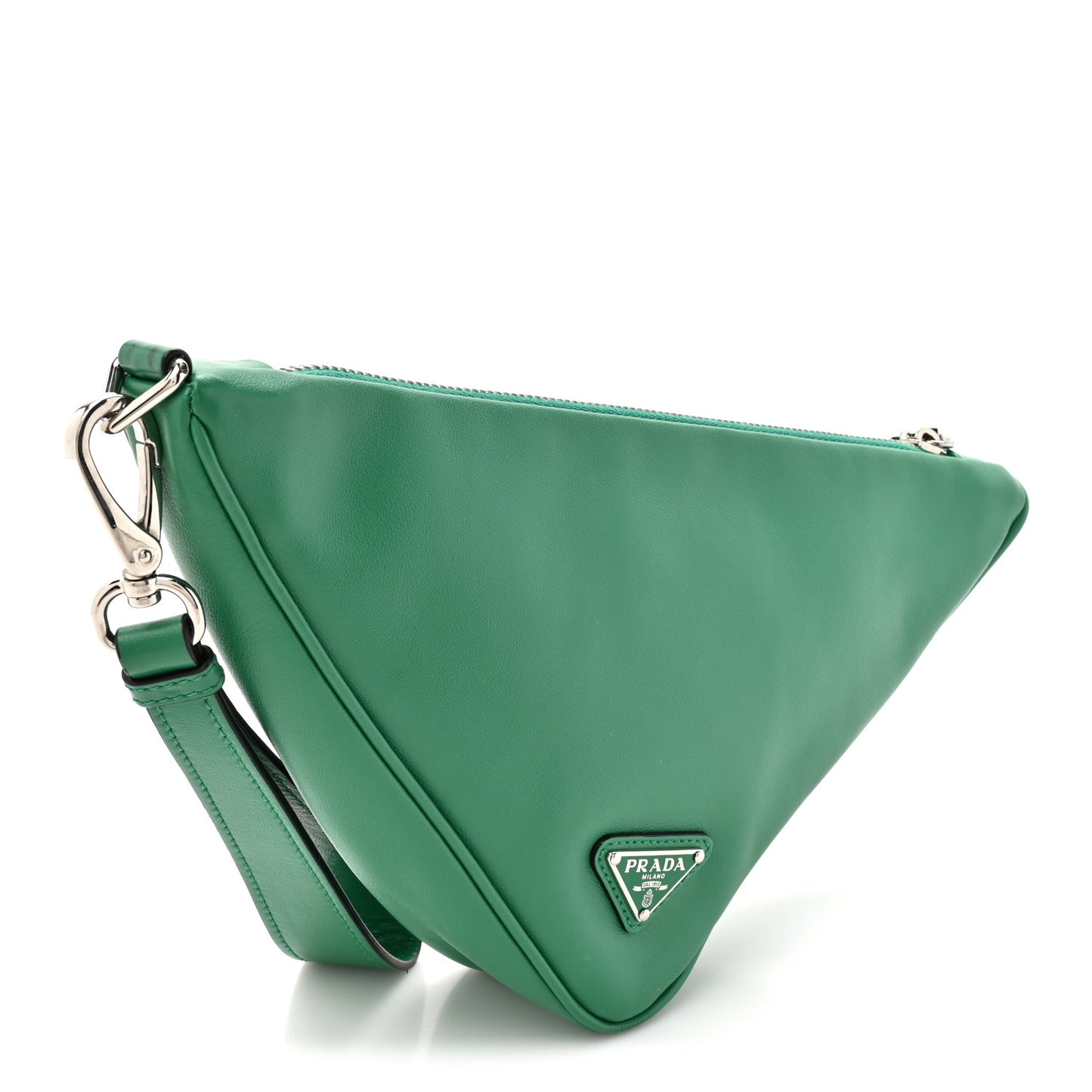 Grace Lux Triangle Logo Embossed Triangle Wristlet Pouch Mango