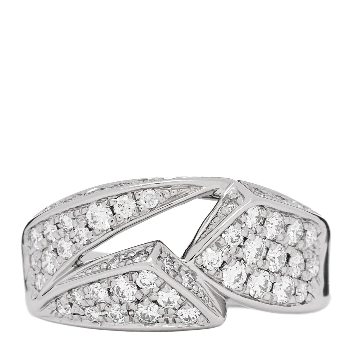 Parker & West by FASHIONPHILE Platinum Diamond .74ctw Geometric Open Band Ring 54 6.75 1 of 9