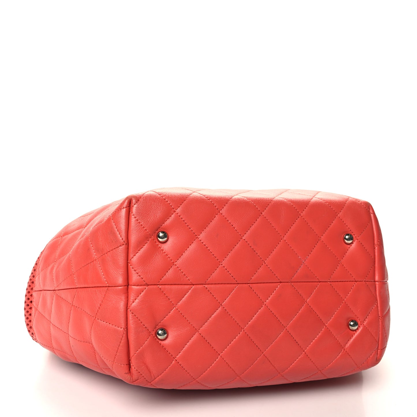 Calfskin Perforated Up In The Air North South Tote Red