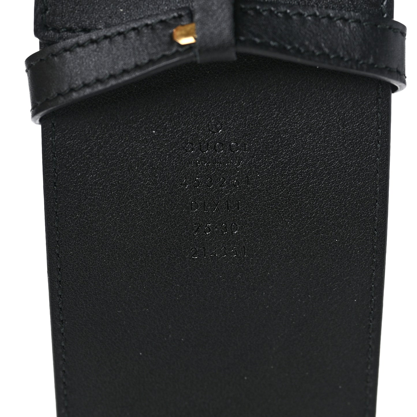 Moon Calfskin Pearl Double G 70mm Belt 75 30 Black Cream