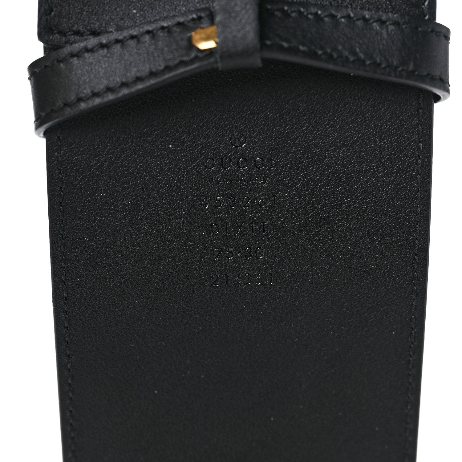 Gucci Moon Calfskin Pearl Double G 70mm Belt 75 30 Black Cream 3 of 5