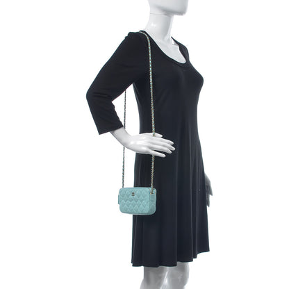 Chanel Caviar Quilted Small Clutch With Chain Light Blue 2 of 11