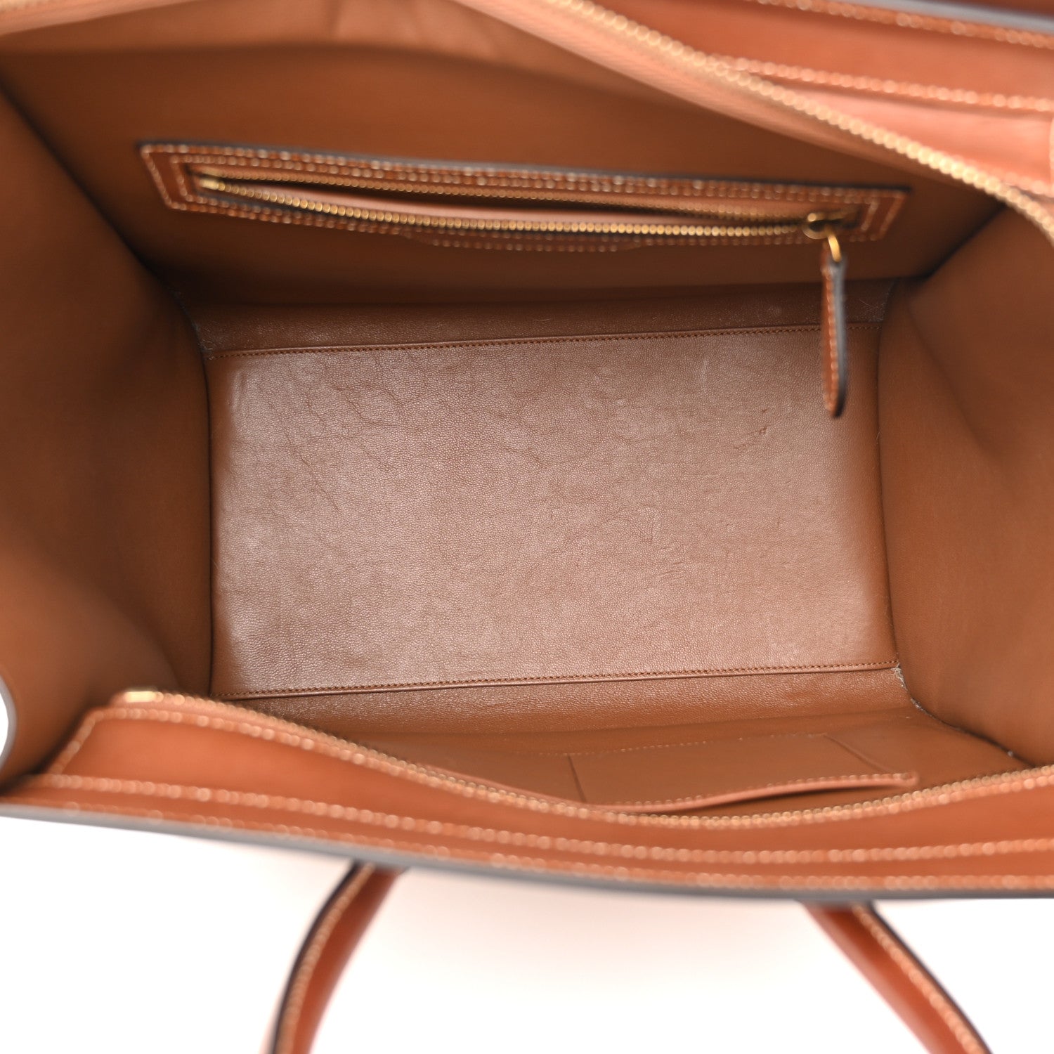 Celine Natural Calfskin Double Stitching Mini Luggage Tan 5 of 11