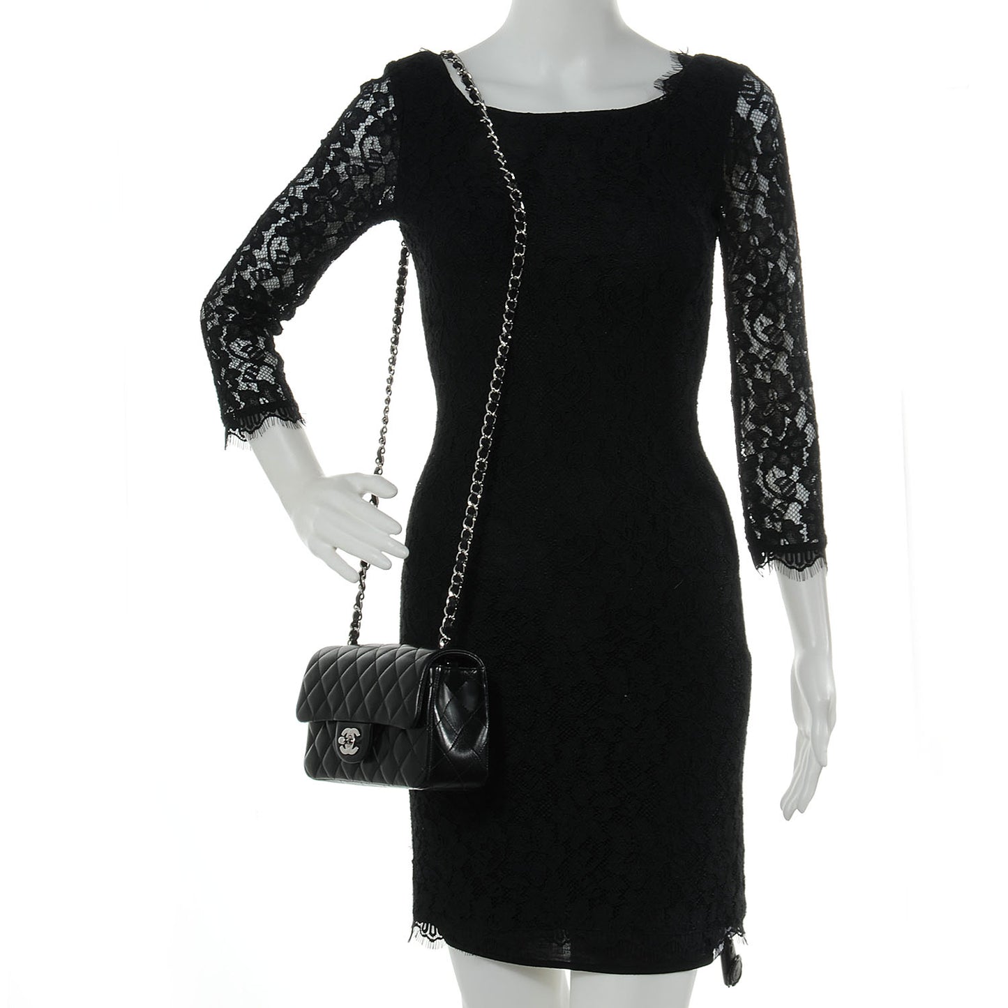 Lambskin Quilted Mini Flap Black