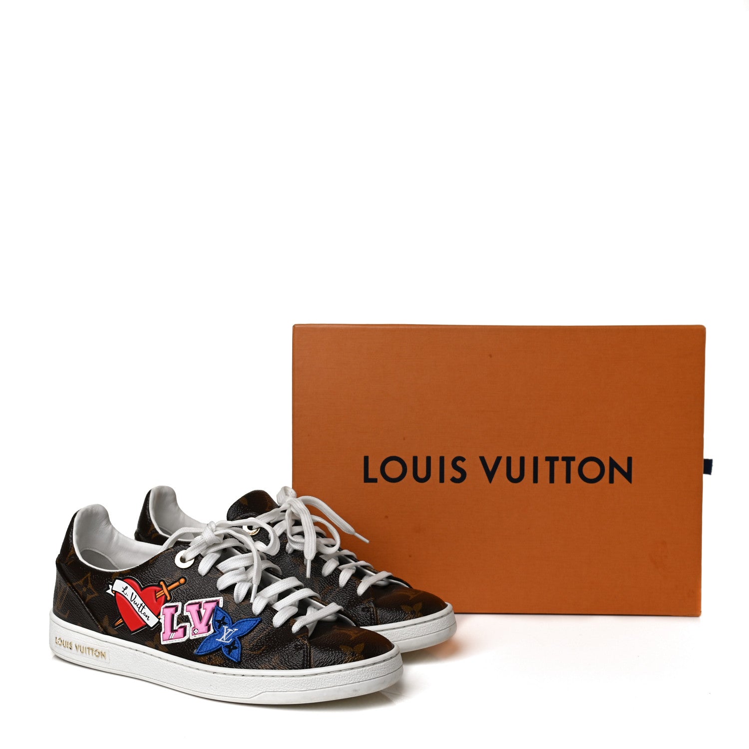 Louis Vuitton Calfskin Monogram LV Black Heart Sneakers 36 Cacao 13 of 13
