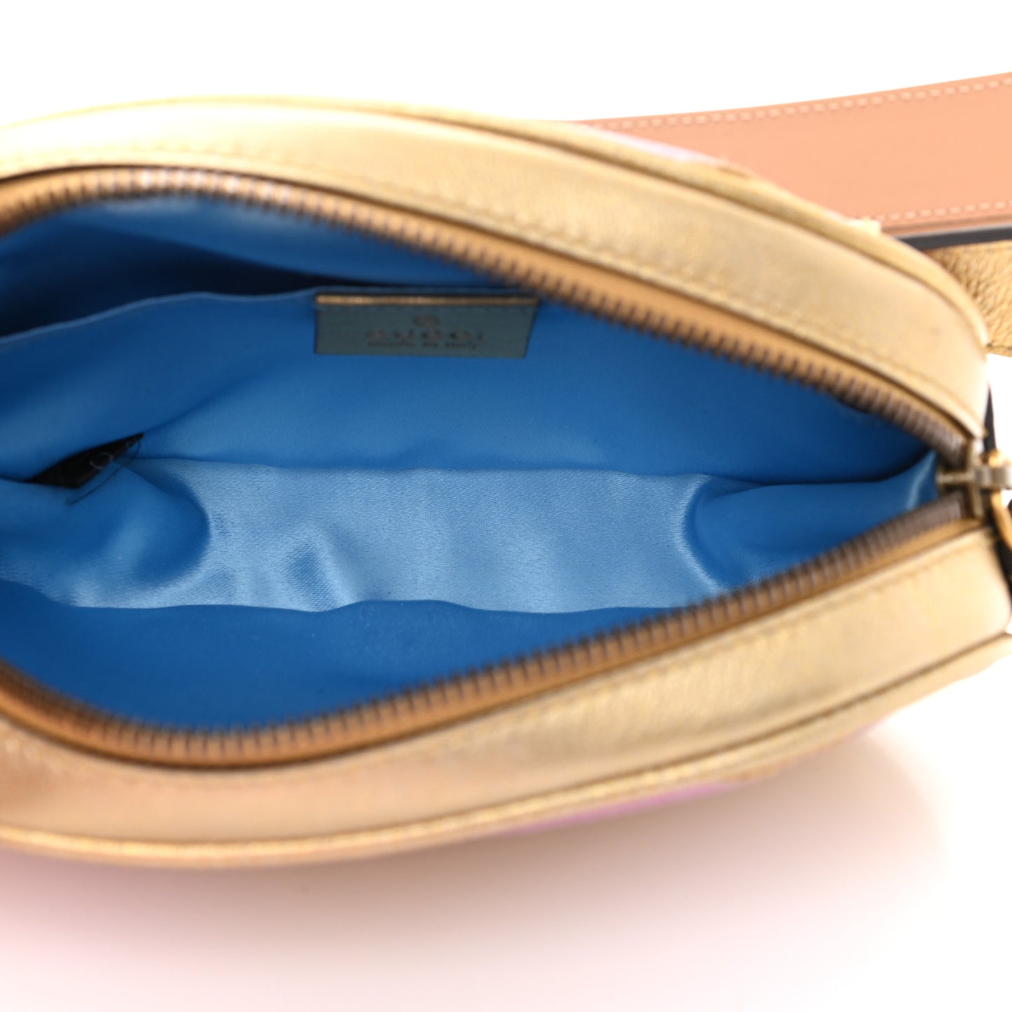 Metallic Nappa Matelasse Heart GG Marmont Belt Bag 95 38 Oro Vecchio Rosa