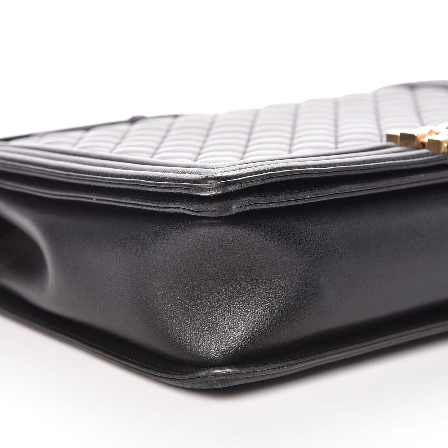 Lambskin Quilted Large Boy Flap Black