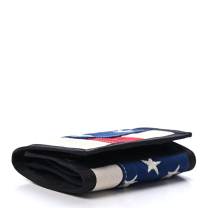 Saint Laurent Canvas American Flag Print Buffalo Compact Wallet 3 of 4
