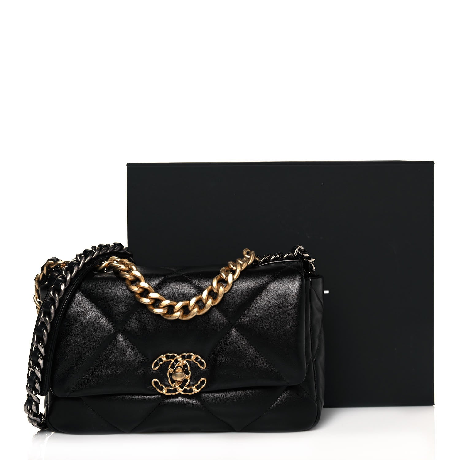Chanel Lambskin Quilted Medium Chanel 19 Flap Black 10 of 10