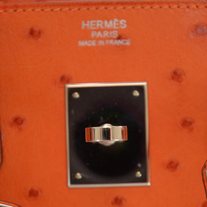 Hermes Ostrich Birkin 30 Tangerine Orange 7 of 9