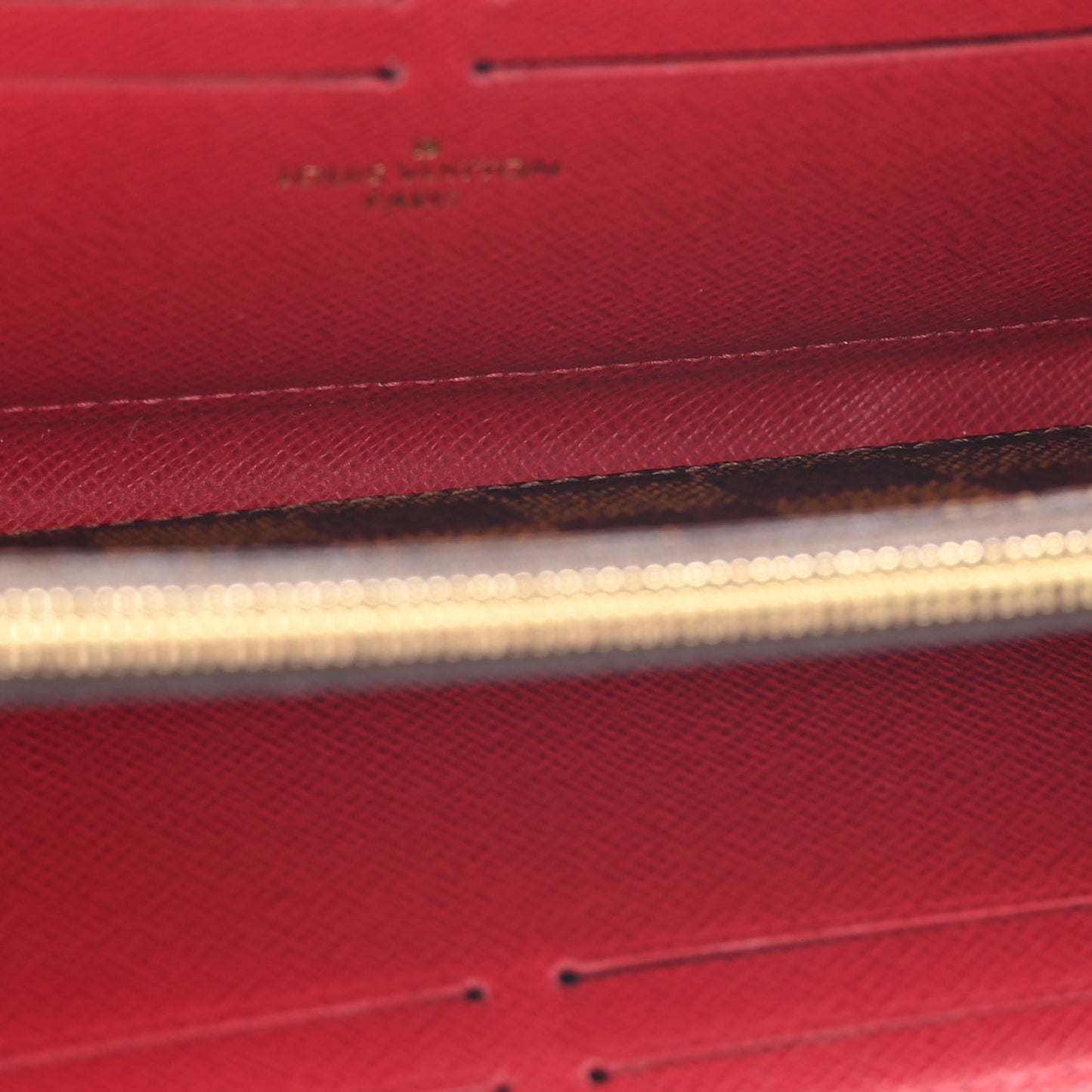 Damier Ebene Clemence Wallet Cherry