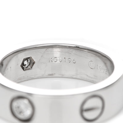 Cartier 18K White Gold 3 Diamond 5.5mm LOVE Ring 51 5.75 5 of 6