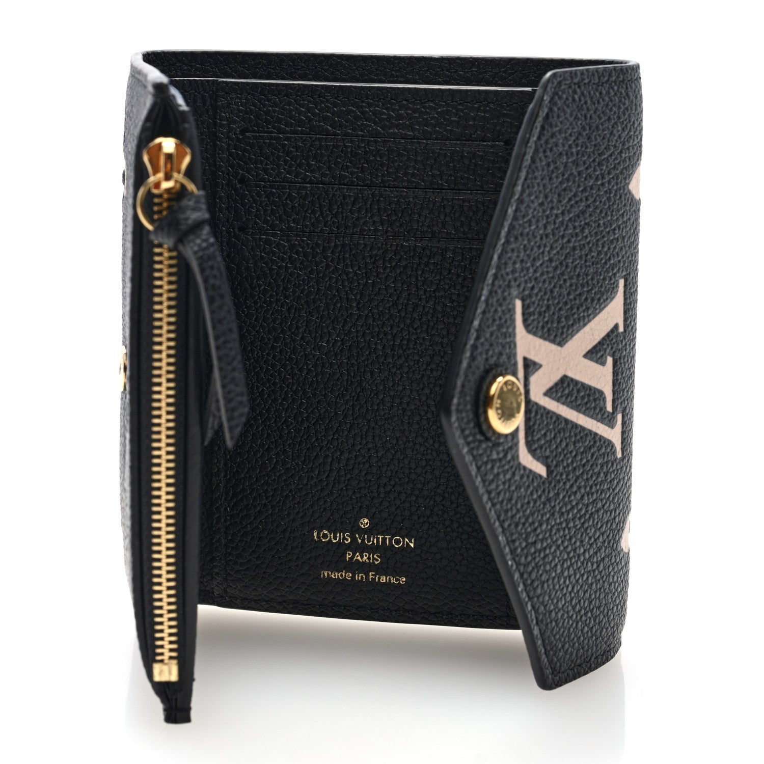 Louis Vuitton Empreinte Monogram Giant Victorine Wallet Black Beige 5 of 7