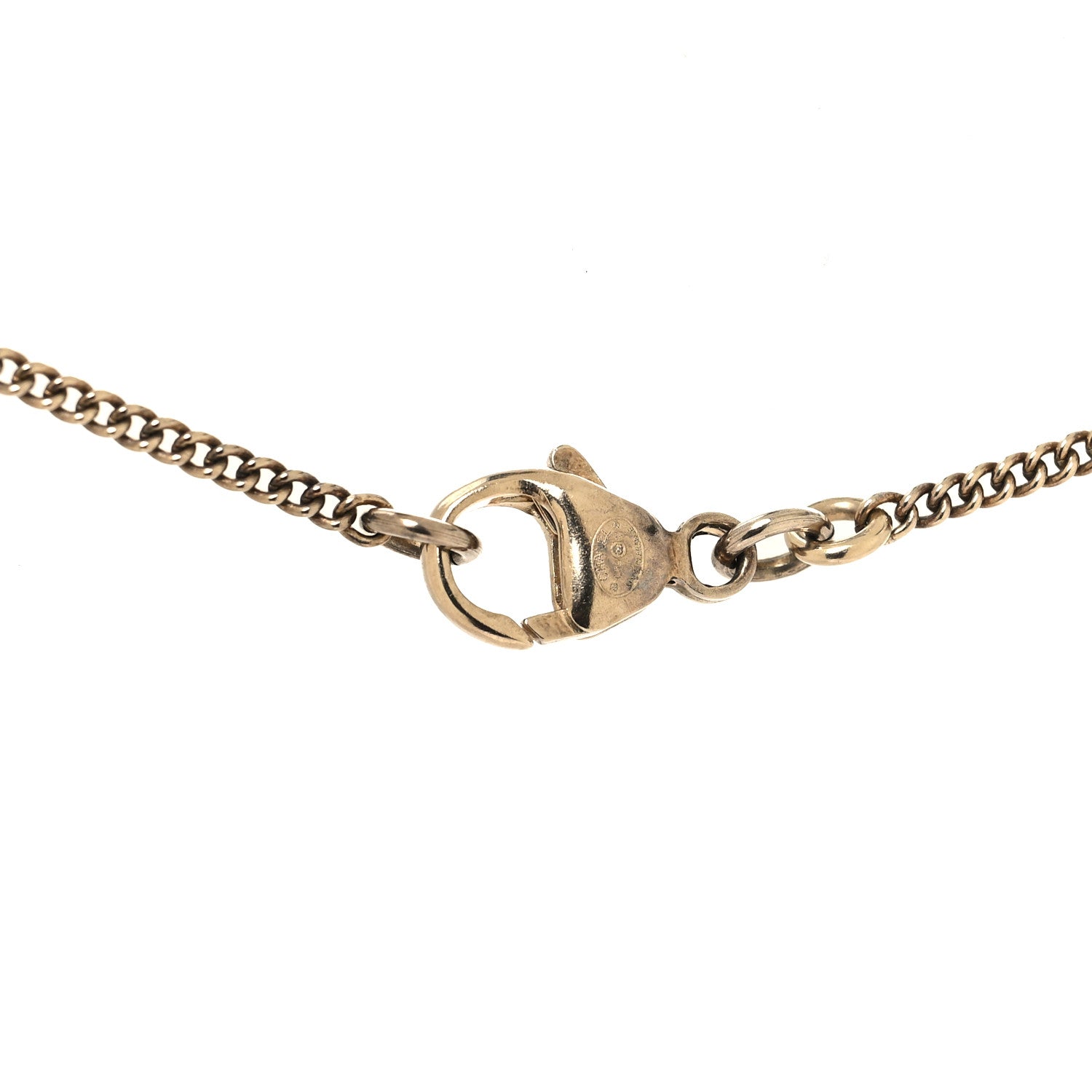 Chanel Crystal Pearl Twisted CC Drop Necklace Gold 4 of 4