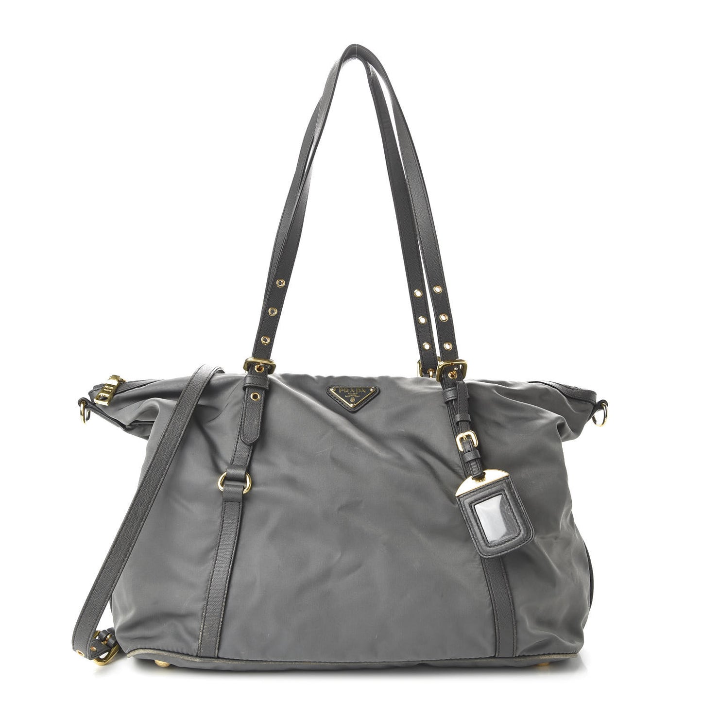 Tessuto Nylon Saffiano Tote Grey