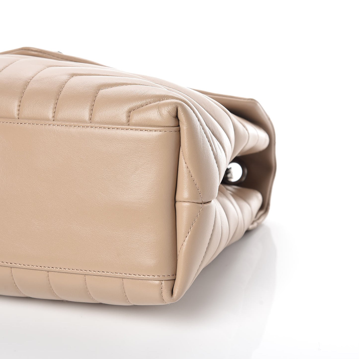Calfskin Y Quilted Monogram Medium Loulou Chain Satchel Dark Beige