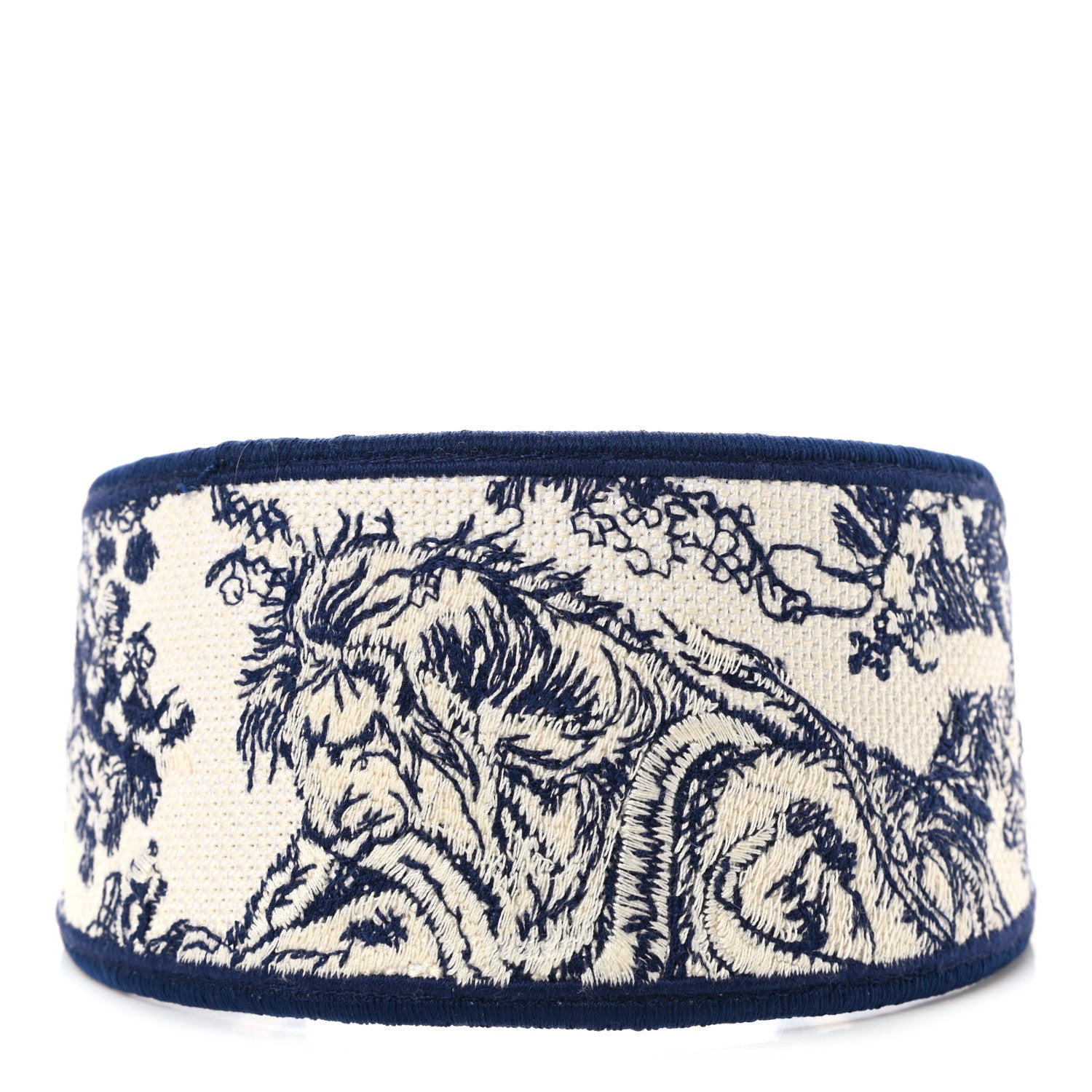 Christian Dior Canvas Embroidered Toile De Jouy Headband Blue 1 of 6