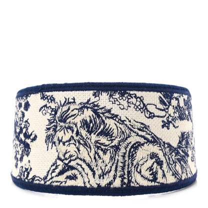 Christian Dior Canvas Embroidered Toile De Jouy Headband Blue 1 of 6