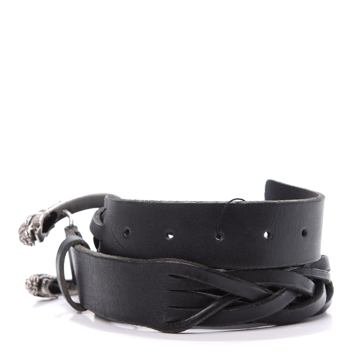 Gucci Calfskin Braided Dionysus Belt 95 38 Black 3 of 7