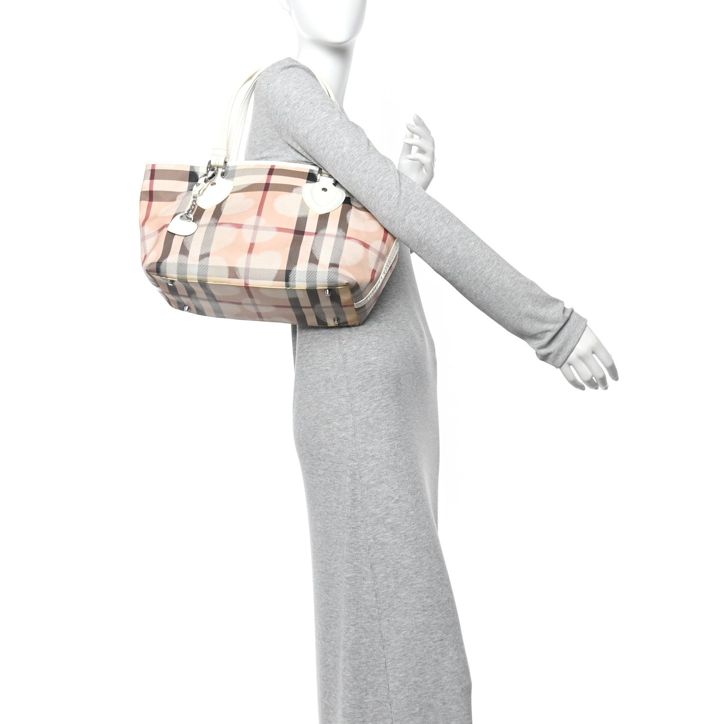Supernova Check Hearts Small Nickie Tote White