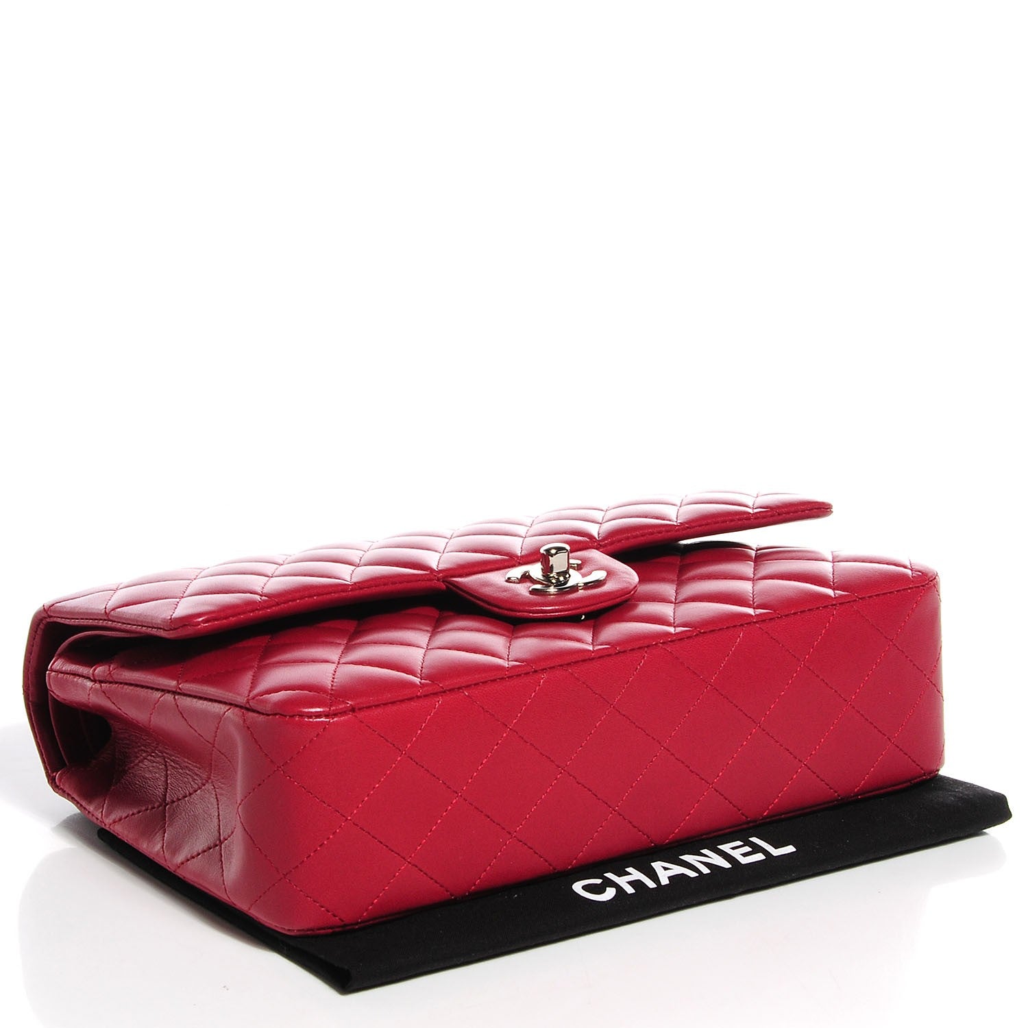 Chanel Lambskin Quilted Medium Double Flap Bijoux Chain Red 4 of 9