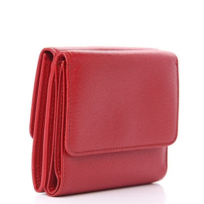 Chanel Goatskin Compact Double Sided Wallet Red 3 of 9