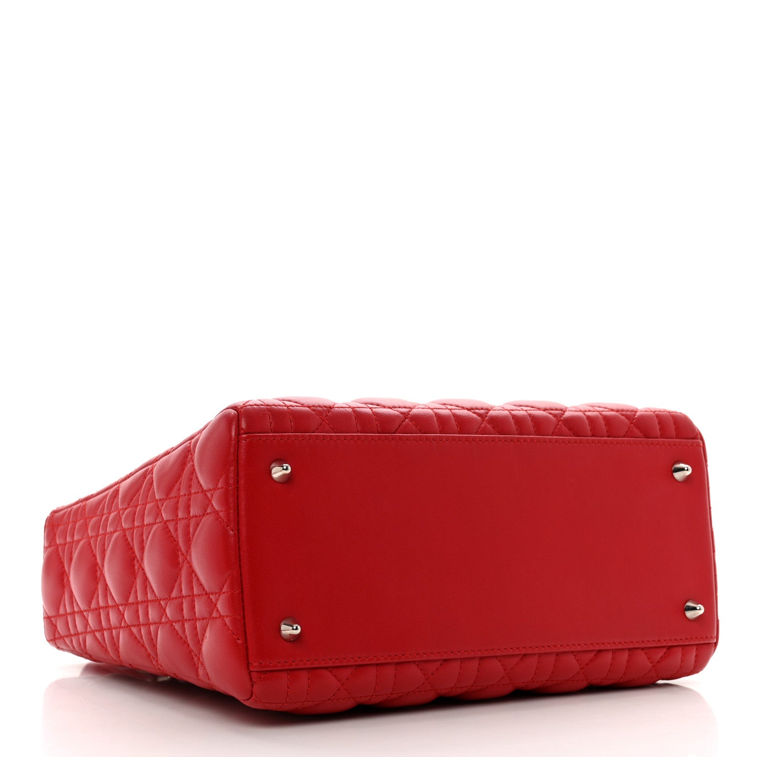 Christian Dior Lambskin Cannage Medium Lady Dior Red 4 of 9