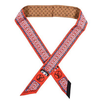 Louis Vuitton Silk Monogram Kabuki Stickers BB Bandeau Rouge 1 of 3
