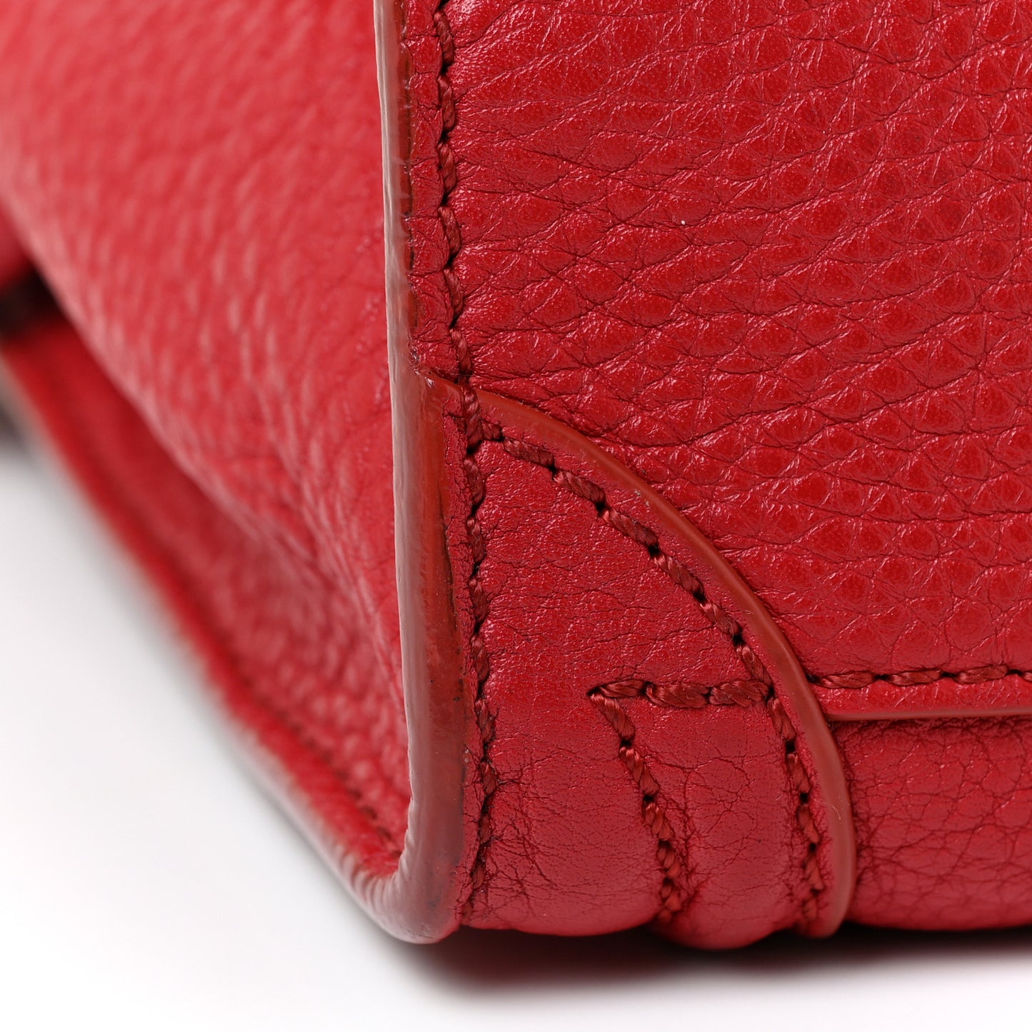 Drummed Calfskin Nano Luggage Red
