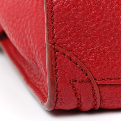 Celine Drummed Calfskin Nano Luggage Red 14 of 16