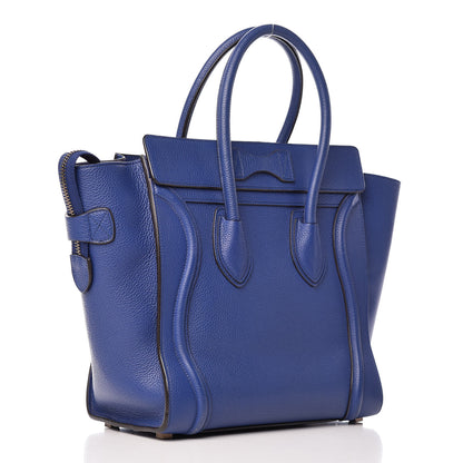 Celine Drummed Calfskin Micro Luggage Indigo 4 of 13