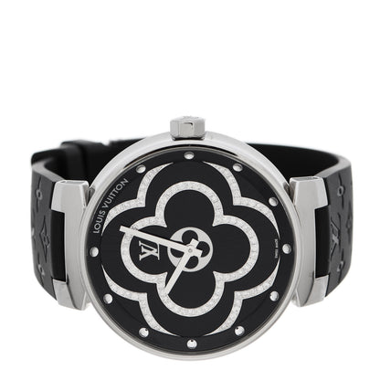 Louis Vuitton Stainless Steel Rubber Diamond 39mm Tambour Moon Devine Quartz Watch 2 of 5