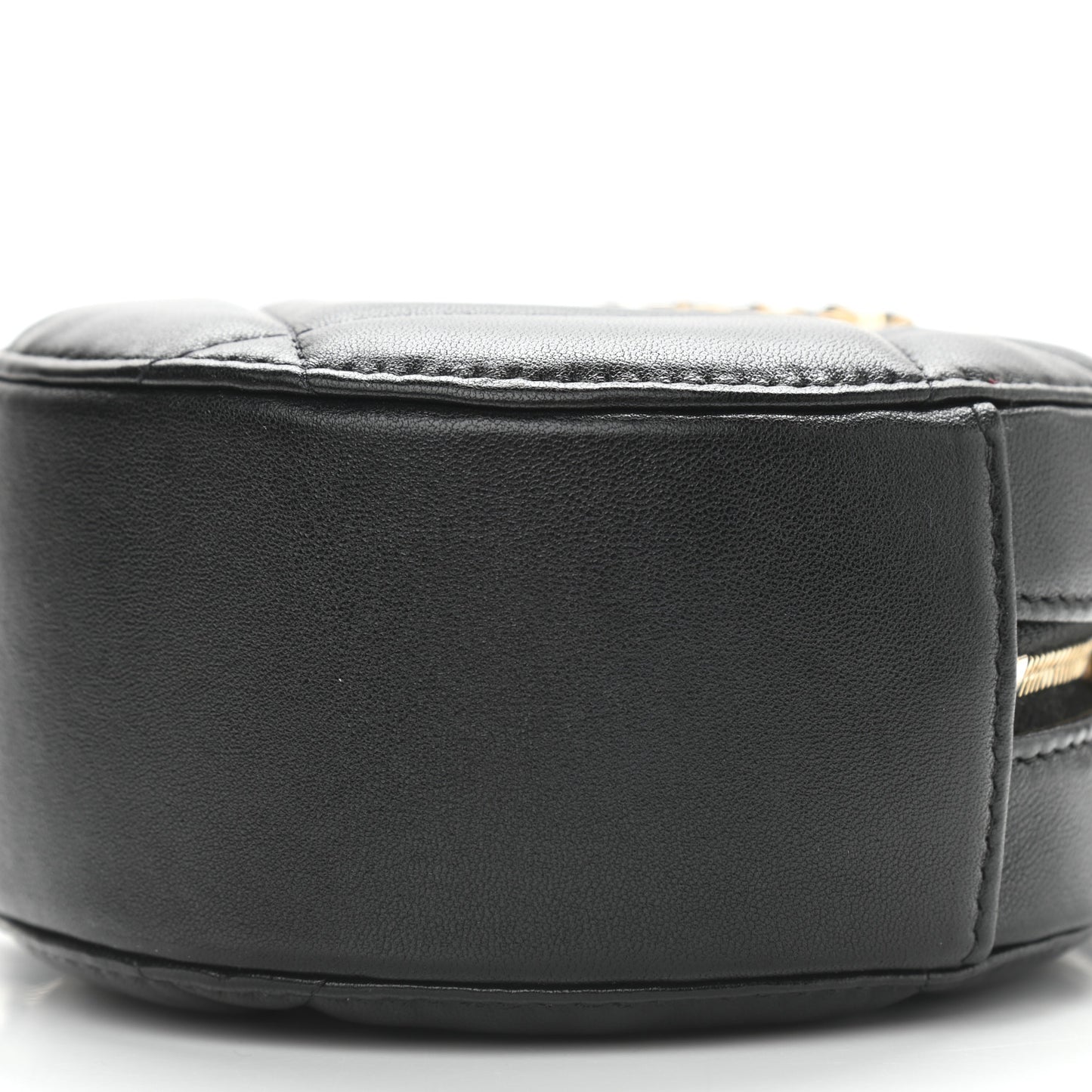 Lambskin Quilted Chanel 19 Round Clutch With Chain Black